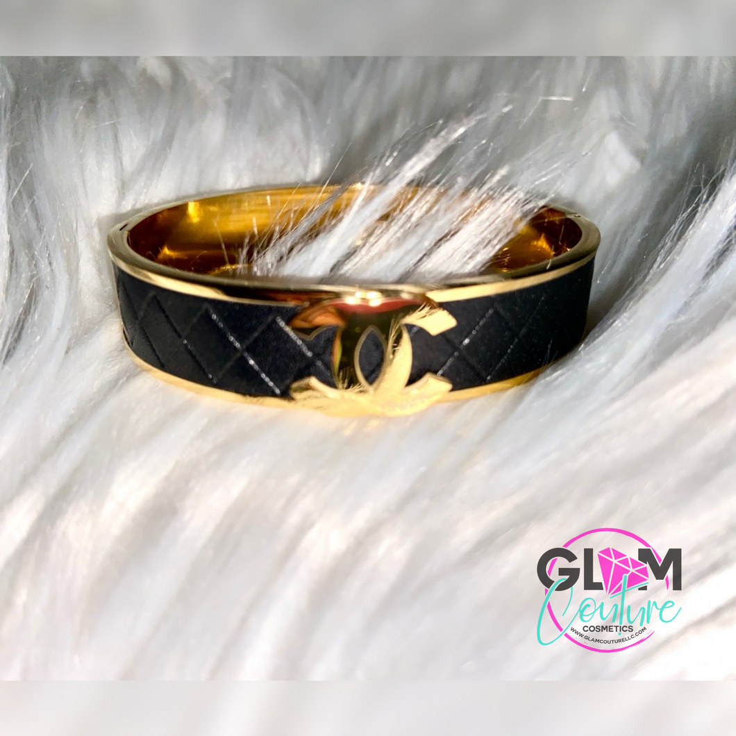 Glam Couture Accessories™ - “Cha Cha” Gold Monogram Bangle