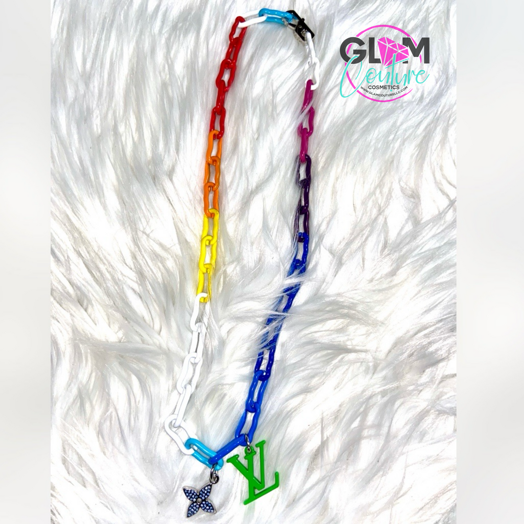 Glam Couture Accessories™ - “L-U-V” Rainbow Charms Necklace