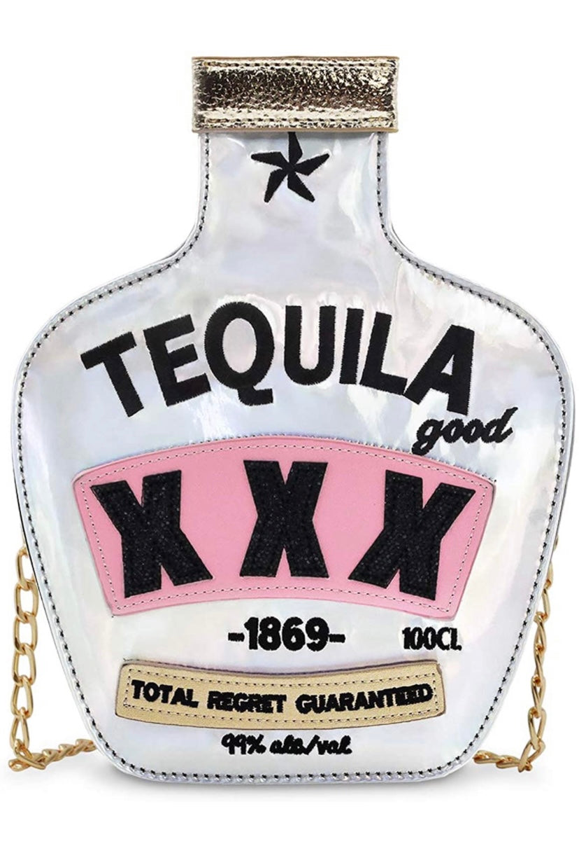 Glam (Inspired) Merch™ - Silver Holographic Tequila Purse