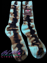 Load image into Gallery viewer, Glam (Inspired) Merch™ -Blue Reverse Tie-Dye Nike Socks
