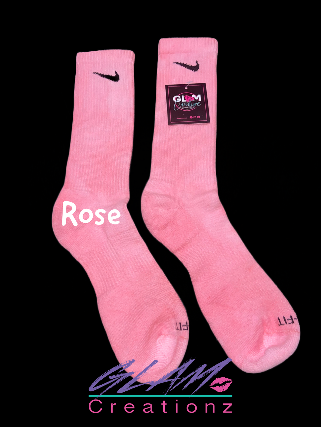 Glam (Inspired) Merch™ - Rose Tie-Dye Nike Socks