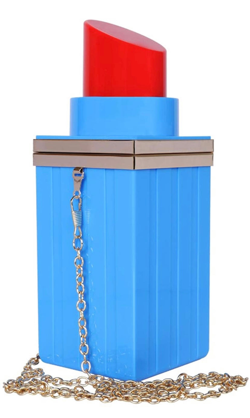 Glam (Inspired) Merch™ - Light Blue w/Red Lipstick Purse