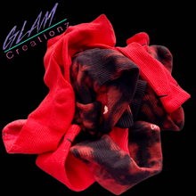 Load image into Gallery viewer, Glam (Inspired) Merch™ - Red Reverse Tie-Dye Nike Socks
